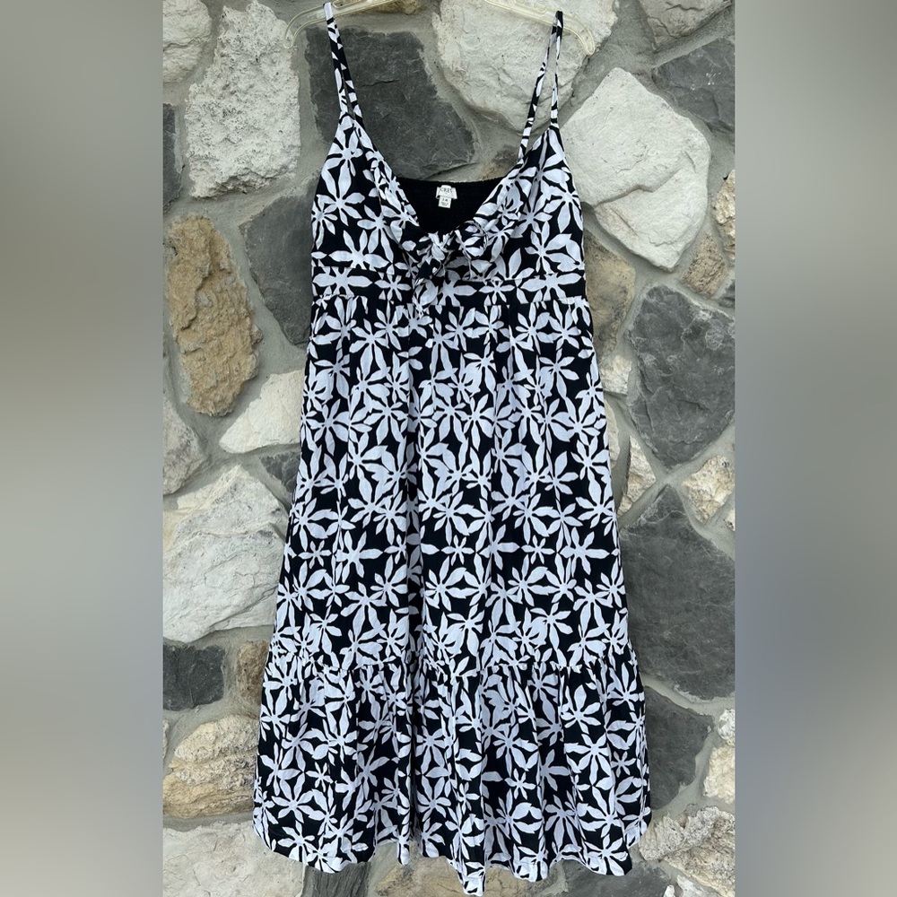 J. Crew Sundress Sz 14 Smocked Flowy Midi Preppy Coastal Beachy Boho Resort Wear